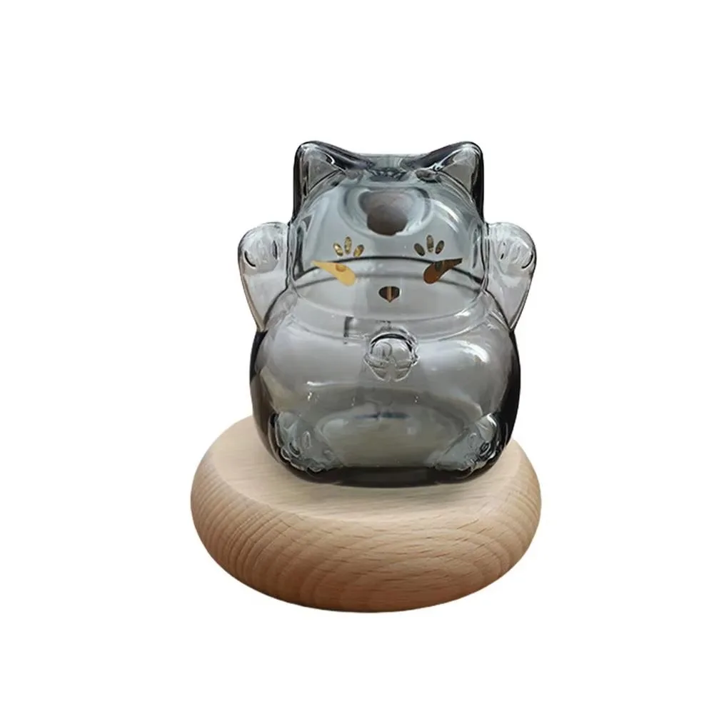 Cute Cat Shape Saving Jar Lucky Cat Clear Glass Glass Coin Bank with Wooden Base Decorative Gold Bean Container Home Decor
Cute Cat Shape Saving Jar Lucky Cat Clear Glass Glass Coin Bank with Wooden Base Decorative Gold Bean Container Home Decor