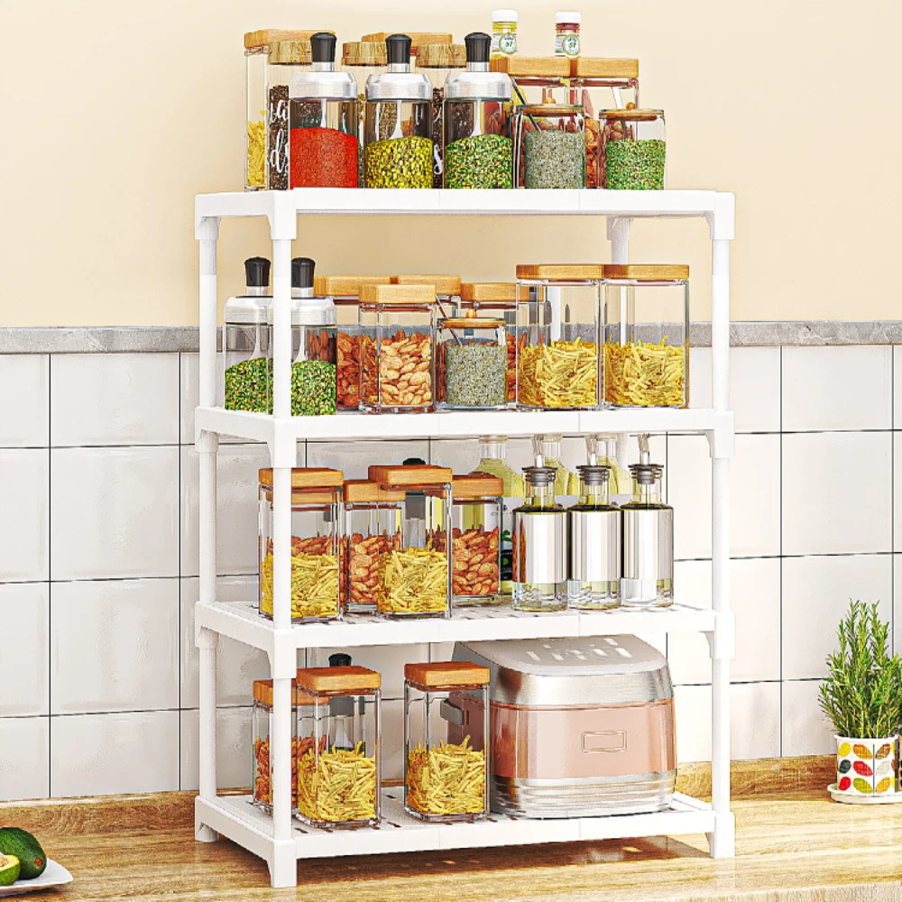 Bathroom Storage Rack 4-Layer Kitchen Storage Rack Oven Microwave Pot Storages Shelf Multi-Functional Snacks And Sundries Shelf
Bathroom Storage Rack 4-Layer Kitchen Storage Rack Oven Microwave Pot Storages Shelf Multi-Functional Snacks And Sundries Shelf