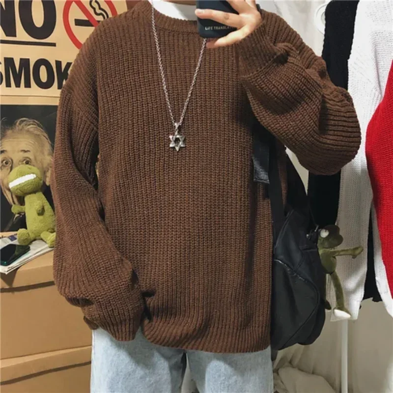 Winter Ribbed Pullovers Men Loose O-neck Solid Sweaters Couples Knitted Retro Warm Long Sleeve Korean Style Teens Sweaters
Winter Ribbed Pullovers Men Loose O-neck Solid Sweaters Couples Knitted Retro Warm Long Sleeve Korean Style Teens Sweaters