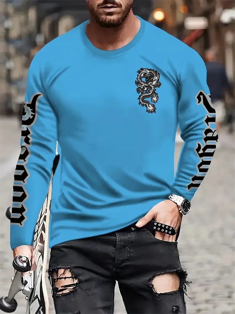 2025 Simple Longteng Print Autumn Fashion Crewneck Men's Long Sleeve T-shirt Outdoor Street Fashion Top Everyday Casual Comfort
2025 Simple Longteng Print Autumn Fashion Crewneck Men's Long Sleeve T-shirt Outdoor Street Fashion Top Everyday Casual Comfort