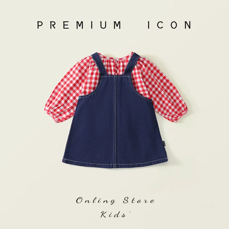 Girls' Denim Strap Dress Set2025Spring new baby sweet style red top two-piece set
Girls' Denim Strap Dress Set2025Spring new baby sweet style red top two-piece set