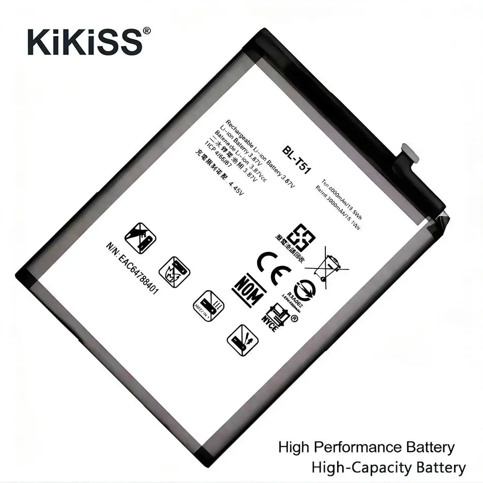 Mobile Phone Battery BL-T51 4000mAh For LG K42 K52 K62 Plus K62+ LMK420 LM-K420 LM-K420H LM-K420E LM-K420Y
Mobile Phone Battery BL-T51 4000mAh For LG K42 K52 K62 Plus K62+ LMK420 LM-K420 LM-K420H LM-K420E LM-K420Y