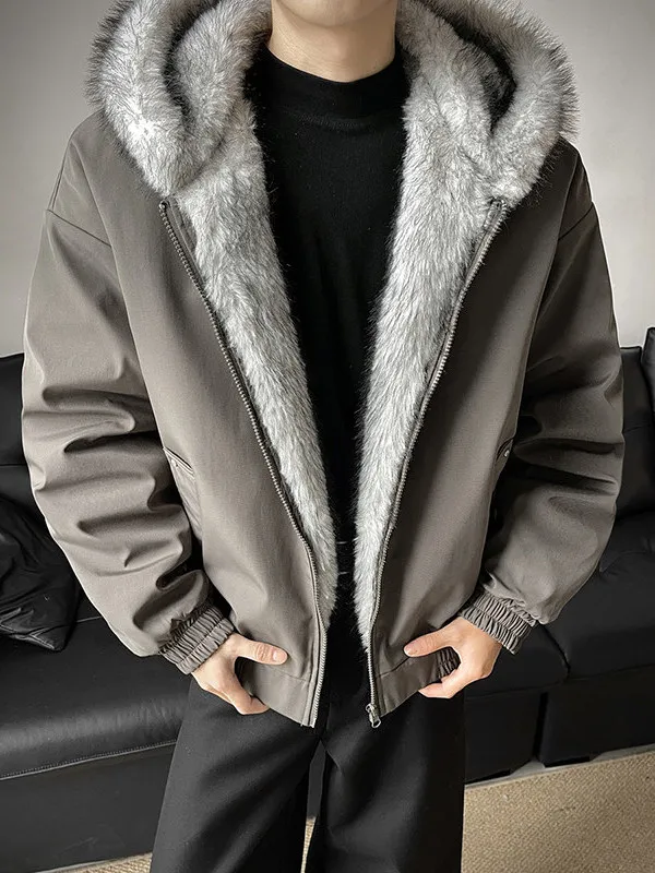 American Sle Premium Faux Fur Hooded Jaet Men's Winter Trendy Brand Haome Large Fur Collar Cotton Clothes
American Sle Premium Faux Fur Hooded Jaet Men's Winter Trendy Brand Haome Large Fur Collar Cotton Clothes