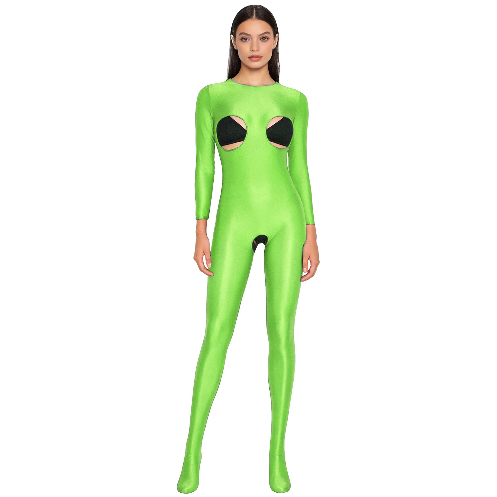 Women Glossy Sexy Open Cup Crotchless High Stretchy Pantyhose Tights Jumpsuit Nightwear Clubwear for Couple Game Rave Nightclub
Women Glossy Sexy Open Cup Crotchless High Stretchy Pantyhose Tights Jumpsuit Nightwear Clubwear for Couple Game Rave Nightclub