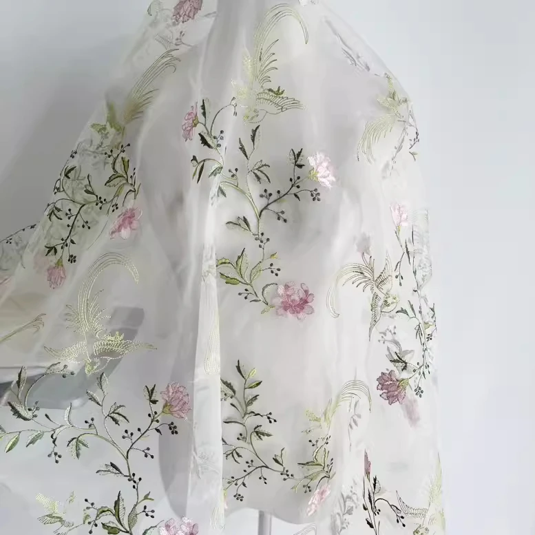 High quality gauze tissus Garden Flower embroidery patchwork High end dress cheongsam fabric
High quality gauze tissus Garden Flower embroidery patchwork High end dress cheongsam fabric