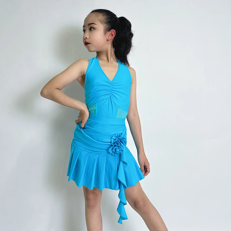 Summer 2025 New Latin Dance Dress For Girl Dancing Costume Samba Rumba Practice Clothes Blue Kids Modern Latin Dancewear XH2686
Summer 2025 New Latin Dance Dress For Girl Dancing Costume Samba Rumba Practice Clothes Blue Kids Modern Latin Dancewear XH2686