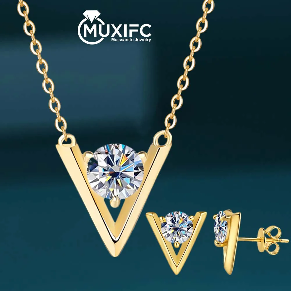 MUXIFC All Moissanite Jewelry Set for Women D Color Necklaces Earrings with GRA Certificate 925 Sterling Silver Wedding Jewelry
MUXIFC All Moissanite Jewelry Set for Women D Color Necklaces Earrings with GRA Certificate 925 Sterling Silver Wedding Jewelry