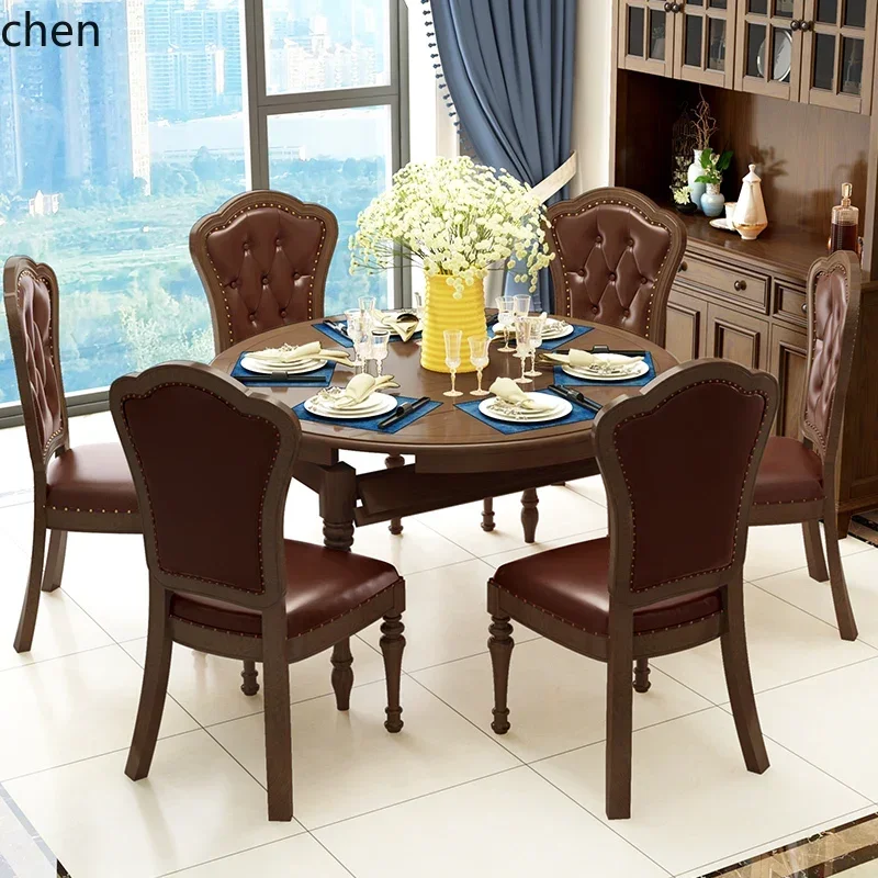 9all solid wood dining table variable round table small apartment simple dining table and chair combination
9all solid wood dining table variable round table small apartment simple dining table and chair combination