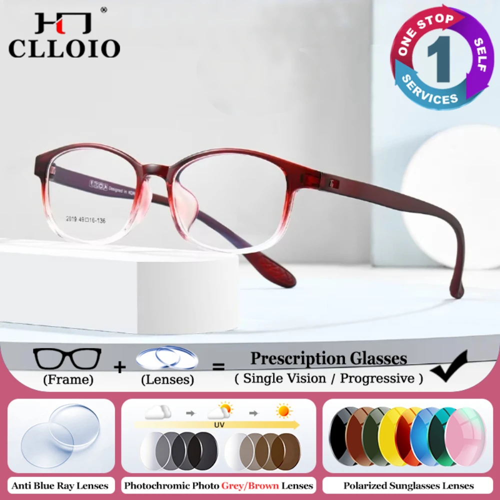 CLLOIO Fashion Ultralight TR Anti-Scratch Prescription Glasses Women Small Oval Anti Blue Light Progressive Reading Eyeglasses
CLLOIO Fashion Ultralight TR Anti-Scratch Prescription Glasses Women Small Oval Anti Blue Light Progressive Reading Eyeglasses