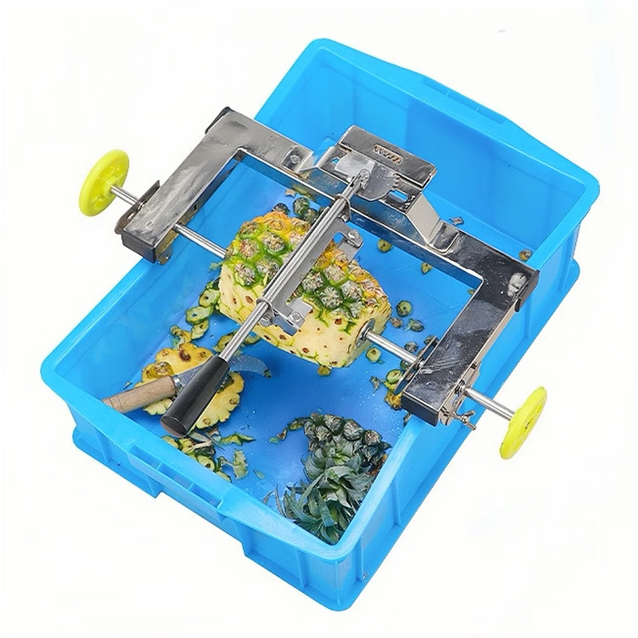 Stainless Steel Pineapple Peeler and Corer (Commercial Grade) Suitable for restaurants, cafes, and fruit processing businesses
Stainless Steel Pineapple Peeler and Corer (Commercial Grade) Suitable for restaurants, cafes, and fruit processing businesses