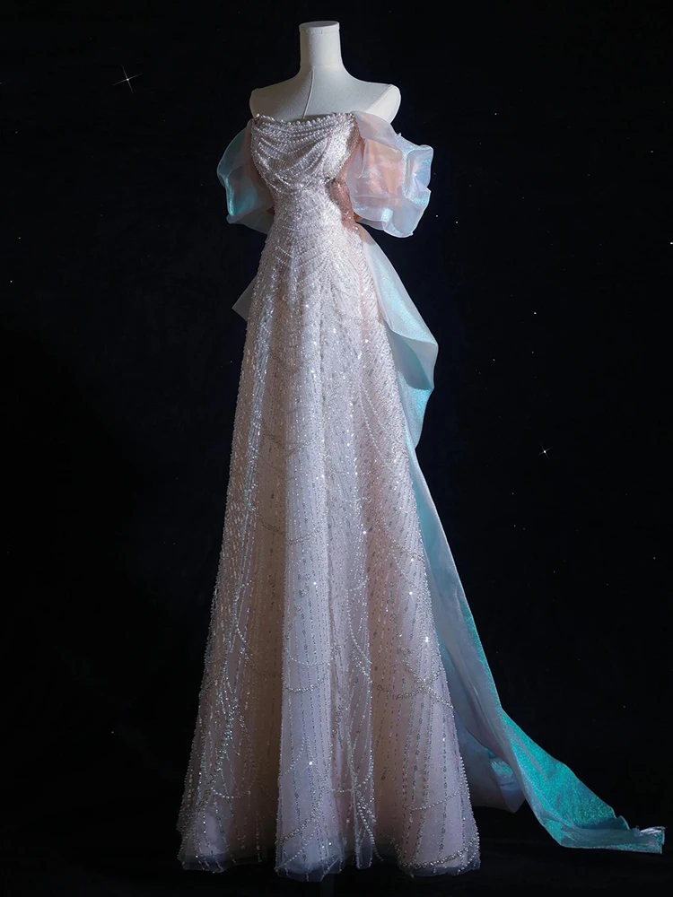 Ele Pink Wedding Dr with One oulder Heavy Embroidery aduation Performance Dr for Women Long Gown with Pearl Detail
Ele Pink Wedding Dr with One oulder Heavy Embroidery aduation Performance Dr for Women Long Gown with Pearl Detail