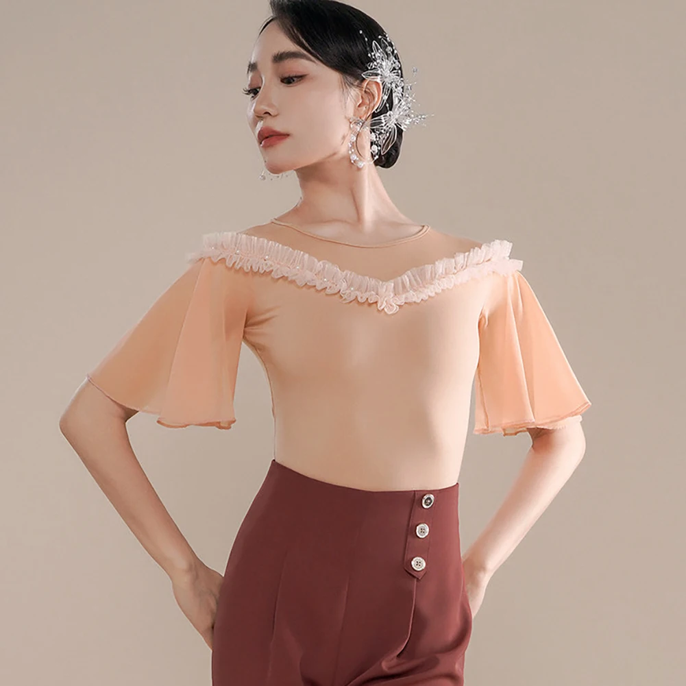 Summer Ballroom Dance Elegant Top White Women's Top Modern Practice Horn Sleeve Choreography Tea Red Top Short Sleeve Black
Summer Ballroom Dance Elegant Top White Women's Top Modern Practice Horn Sleeve Choreography Tea Red Top Short Sleeve Black