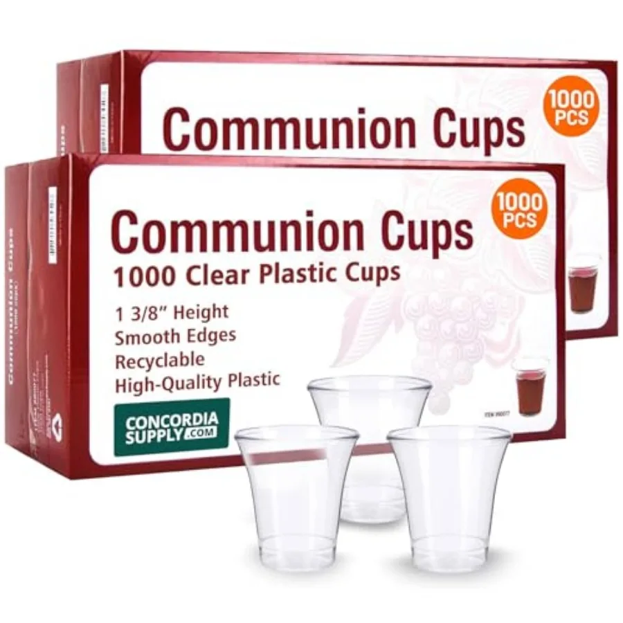 Communion Cups - 1-3/8" Recyclable Hard Plastic Cups w/Smooth Edges and Fits Standard Holy Communion Trays for Church Services,
Communion Cups - 1-3/8" Recyclable Hard Plastic Cups w/Smooth Edges and Fits Standard Holy Communion Trays for Church Services,