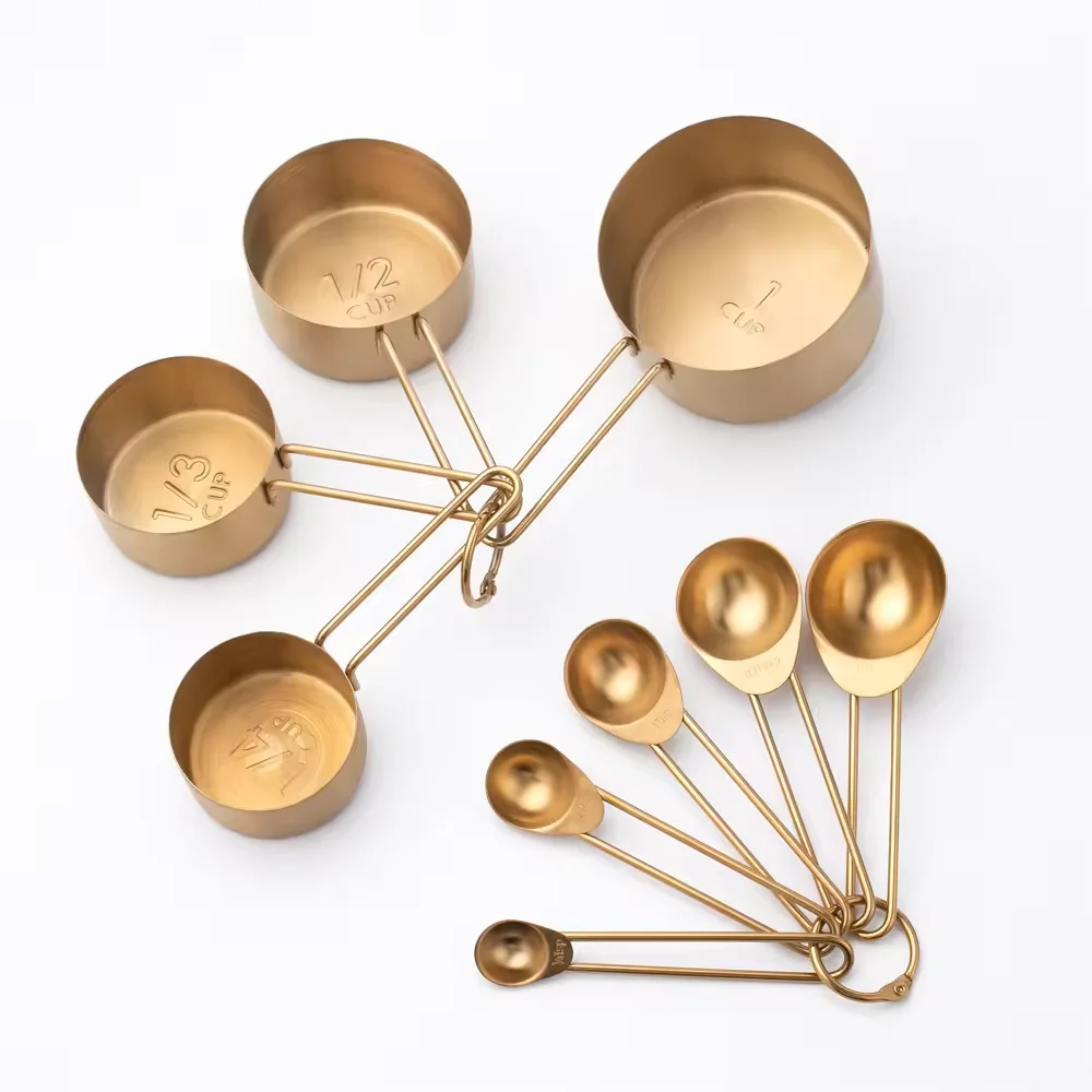 9Pc/Set Stainless Steel Titanium Coating Measuring Cup and Measuring Spoon Sets Measuring Cup measuring Scoop Accessories
9Pc/Set Stainless Steel Titanium Coating Measuring Cup and Measuring Spoon Sets Measuring Cup measuring Scoop Accessories