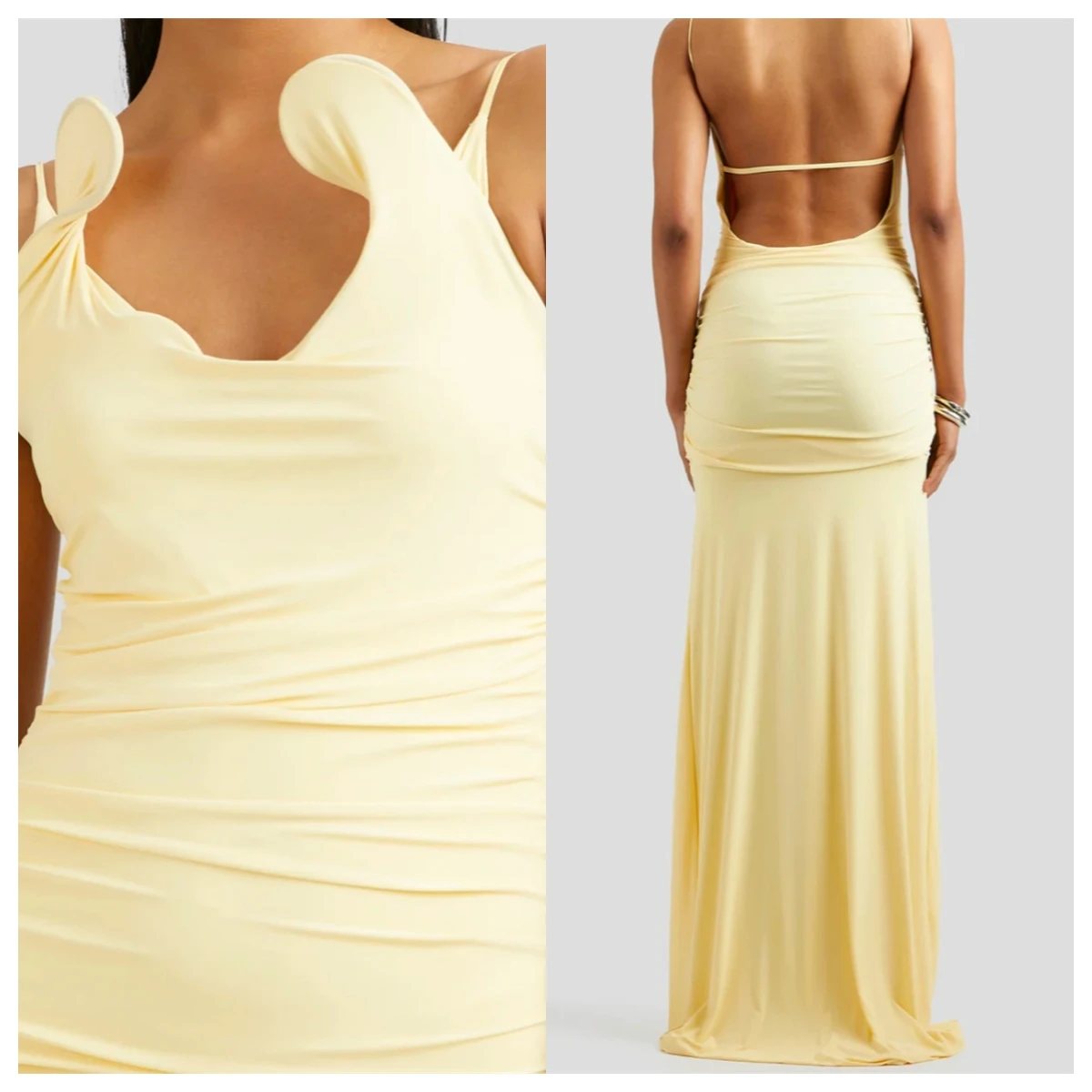 Customized Graceful Yellow Jersey Evening Dress Square Collar Spaghetti Straps Sleeveless Party Dress Special Occasion Gowns
Customized Graceful Yellow Jersey Evening Dress Square Collar Spaghetti Straps Sleeveless Party Dress Special Occasion Gowns