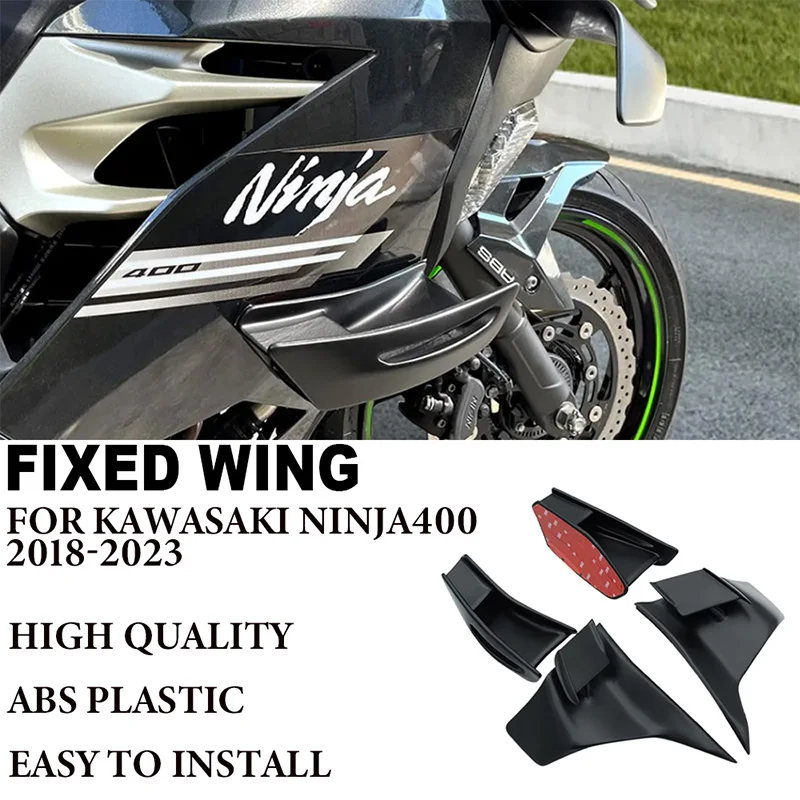 Suitable for Kawasaki Ninja400 2018-2023 2019 2021 2022 motorcycle fixed wing spoiler aerodynamic wing side panel side ailerons
Suitable for Kawasaki Ninja400 2018-2023 2019 2021 2022 motorcycle fixed wing spoiler aerodynamic wing side panel side ailerons