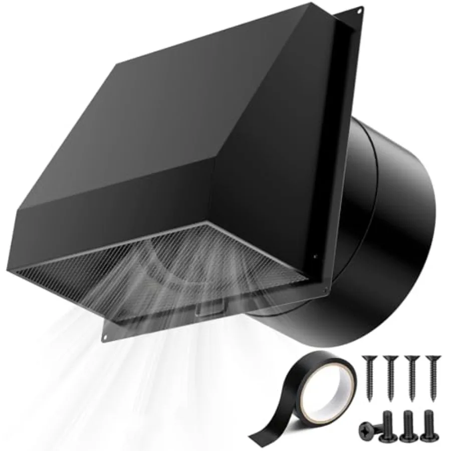 Hooded Wall Vent with Mesh Screen and Damper Galvanized Steel Exhaust Vent for Wall Kitchen Range Hood Air Ventilation HVAC Duc
Hooded Wall Vent with Mesh Screen and Damper Galvanized Steel Exhaust Vent for Wall Kitchen Range Hood Air Ventilation HVAC Duc