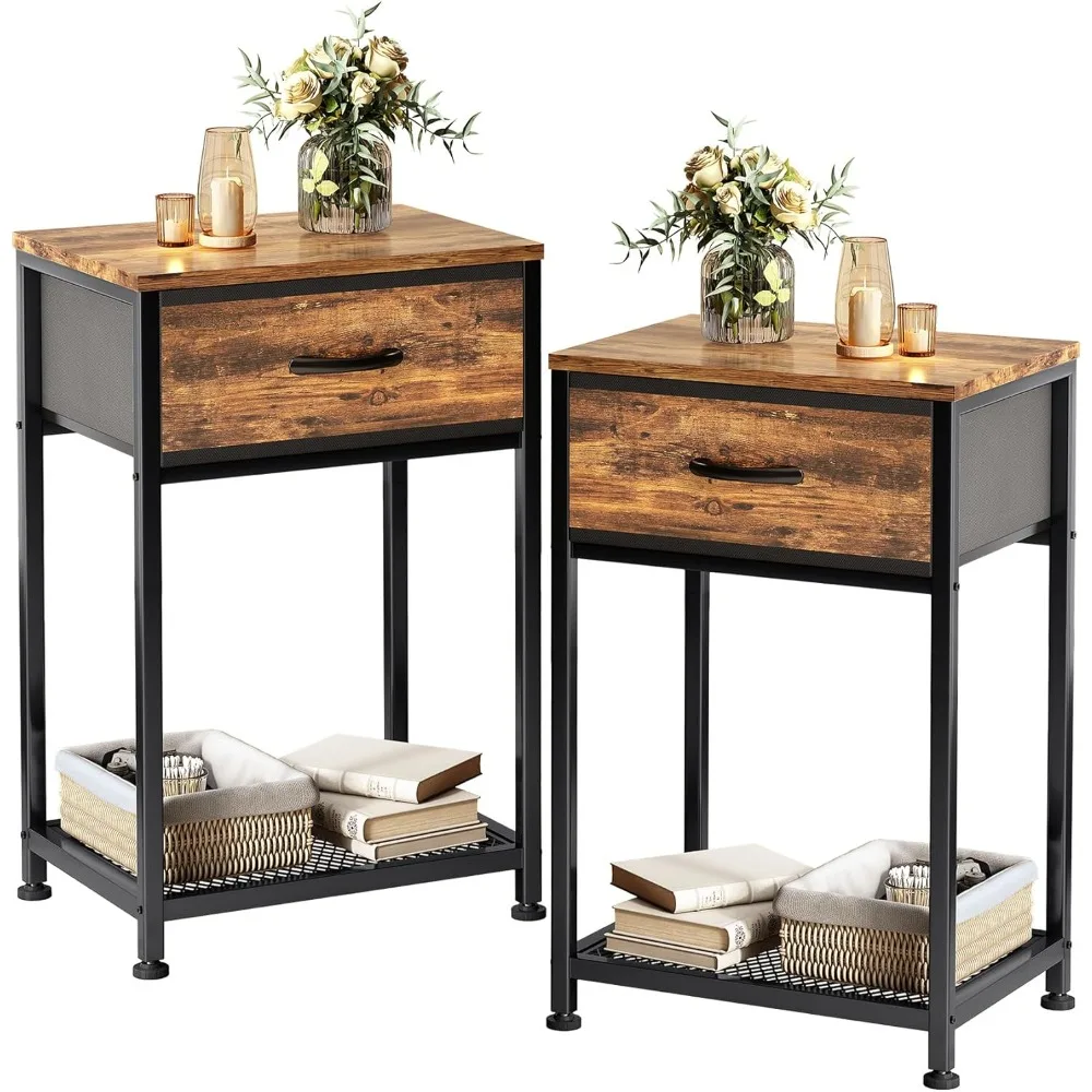 Night Stands Set of 2,End Tables with Drawer for Bedroom Bed Side Table for Home, Rustic Brown Wood Night Stand Bedroom Nightst
Night Stands Set of 2,End Tables with Drawer for Bedroom Bed Side Table for Home, Rustic Brown Wood Night Stand Bedroom Nightst