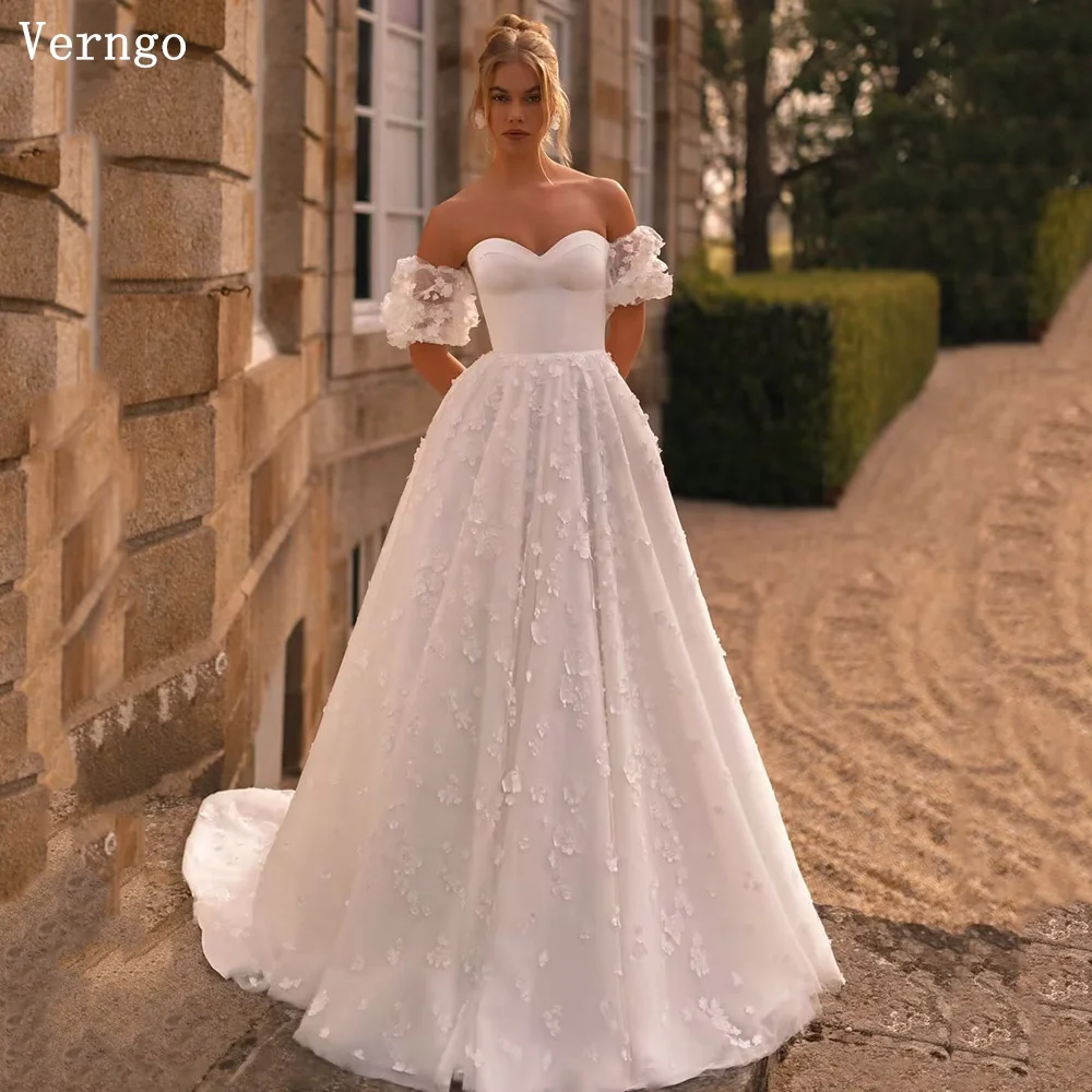 Verngo Appliques Elegant Wedding Dress Sweetheart A Line Off The Shoulder Bride Dress Women Luxury Lace Up Bridal Gowns
Verngo Appliques Elegant Wedding Dress Sweetheart A Line Off The Shoulder Bride Dress Women Luxury Lace Up Bridal Gowns