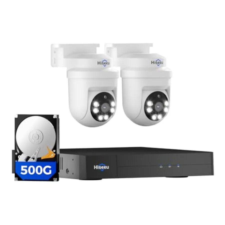 Home CCTV Camera System: 3K 360 PTZ Wired Security Cameras with Color Night Vision, Audio, 4CH 5MP DVR, 2PCS Cameras, 500GB HDD
Home CCTV Camera System: 3K 360 PTZ Wired Security Cameras with Color Night Vision, Audio, 4CH 5MP DVR, 2PCS Cameras, 500GB HDD