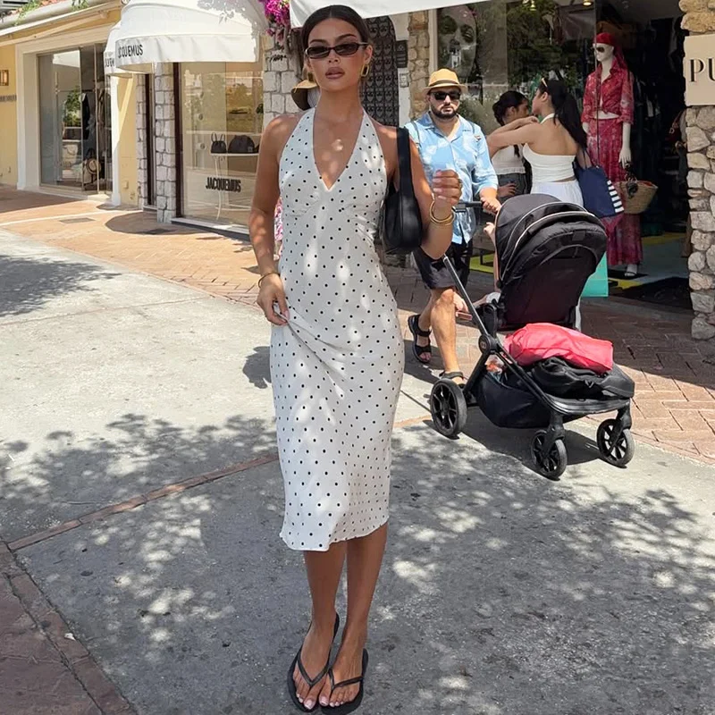 Tornova Printed Backless Halter Long Dress Female Sexy Polka Dots Party Vacation Clothes Bodycon High Waist Women's Dress Summer
Tornova Printed Backless Halter Long Dress Female Sexy Polka Dots Party Vacation Clothes Bodycon High Waist Women's Dress Summer