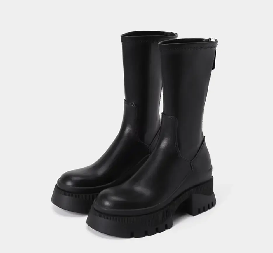Autumn Winter Women Strech Ankle Boots British Style Black Leather Height Increasing Platform Riding Boots Feminina Shoes
Autumn Winter Women Strech Ankle Boots British Style Black Leather Height Increasing Platform Riding Boots Feminina Shoes