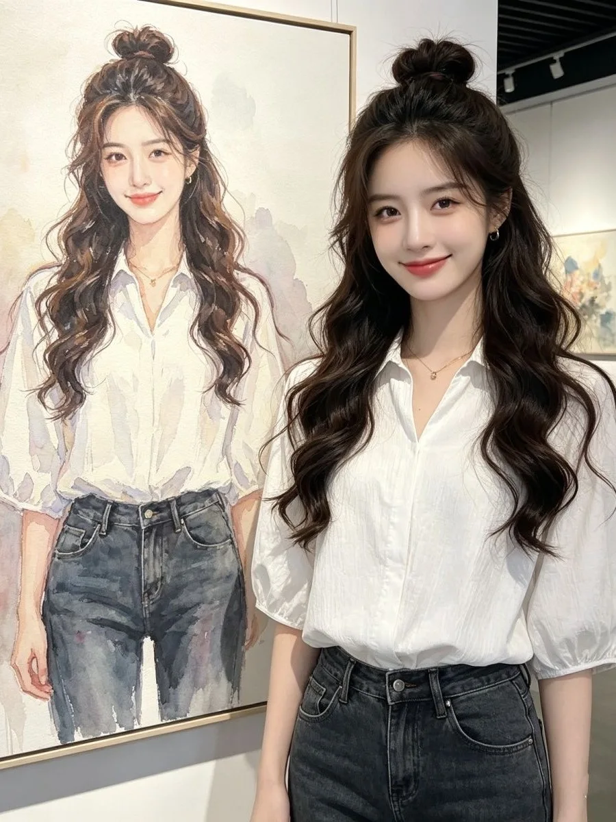 Purple Doll Shirt V-Neck Regular Shoulder Women's Fashion Early Spring Sleeve Lantern Sleeve Top Comfortable Breathable Polye...
Purple Doll Shirt V-Neck Regular Shoulder Women's Fashion Early Spring Sleeve Lantern Sleeve Top Comfortable Breathable Polye...