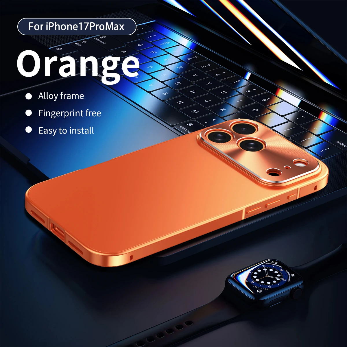 Aluminum Alloy Frame Shockproof PC Frosted Backplate Ultra-Thin phone Case, For IPhone 17 Pro Max 17 Advanced Protective Cover
Aluminum Alloy Frame Shockproof PC Frosted Backplate Ultra-Thin phone Case, For IPhone 17 Pro Max 17 Advanced Protective Cover