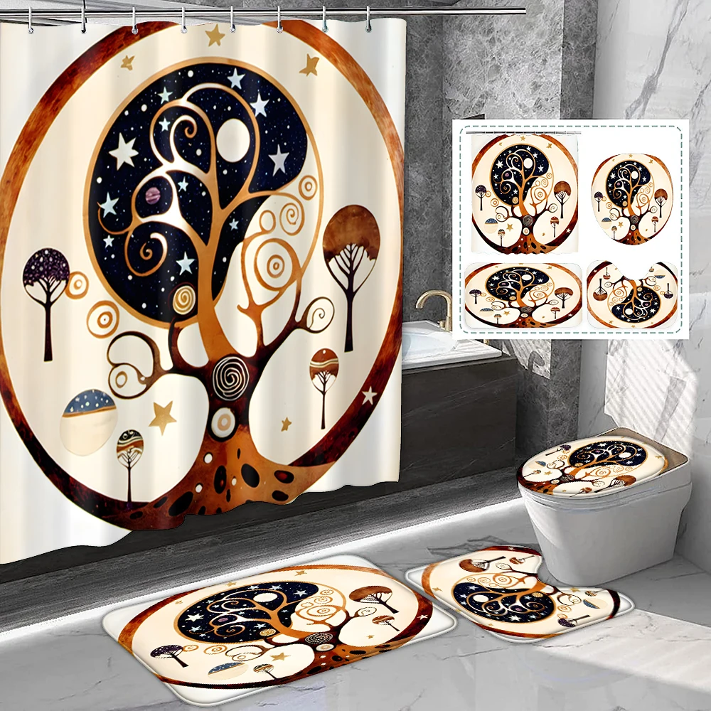 1 комплект полиэстеровых занавесок для душа цвета хаки с фазой луны и деревом жизни, загадочный и фантастический стиль, с пластиковыми крючками и ба
1 комплект полиэстеровых занавесок для душа цвета хаки с фазой луны и деревом жизни, загадочный и фантастический стиль, с пластиковыми крючками и ба