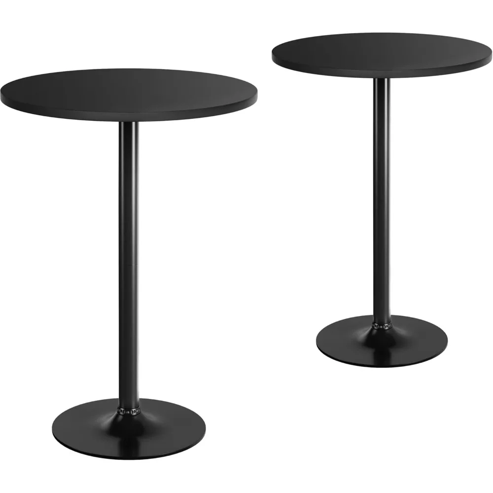 Round Bar Table, Cocktail Tables with Metal Base & MDF Top, for Bistro Pub, Cafe, Set of 2, Black
Round Bar Table, Cocktail Tables with Metal Base & MDF Top, for Bistro Pub, Cafe, Set of 2, Black