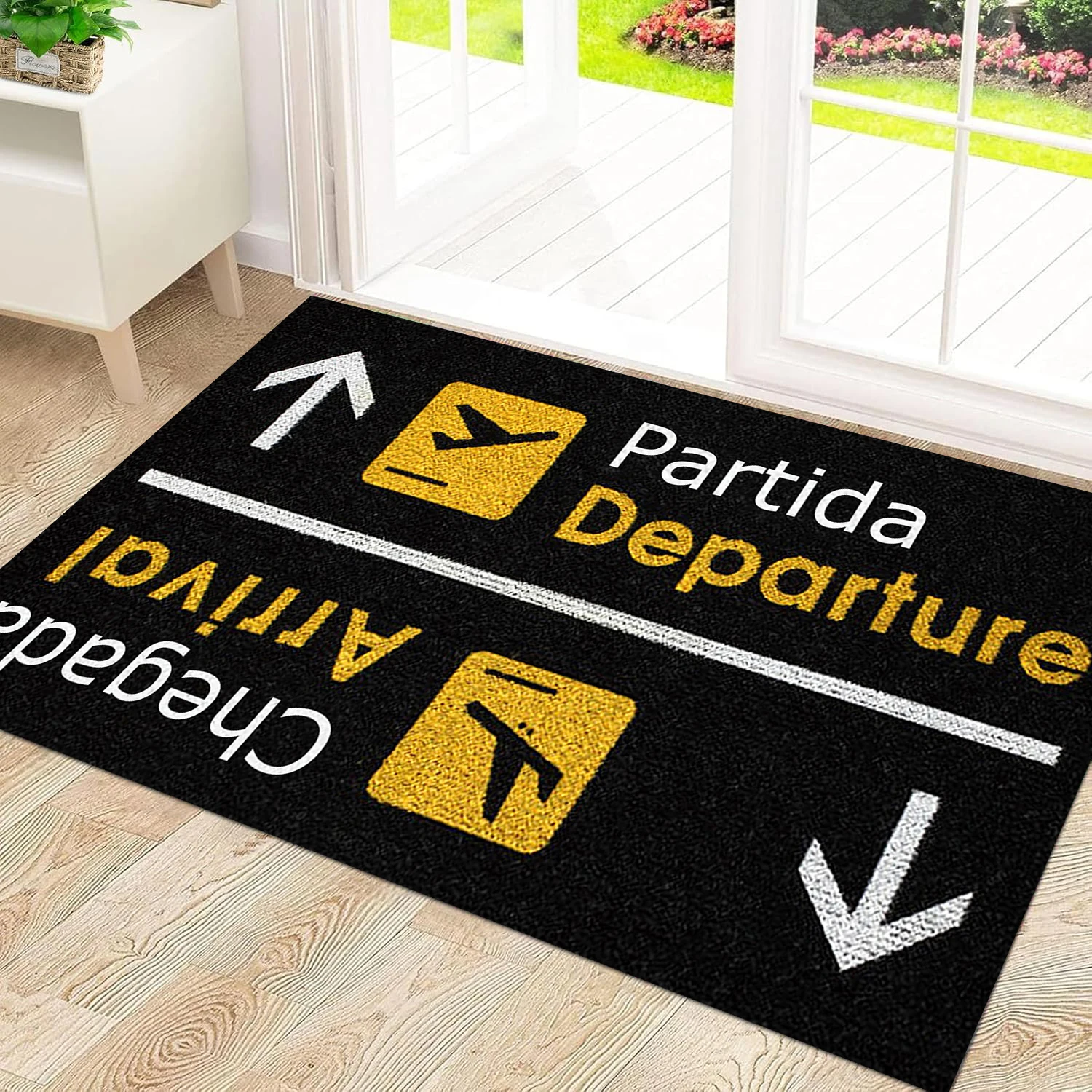 Airport Arrival Departure Doormat Portuguese & English Travel Themed Floor Mat Partida Chegada Airport Style Doormat Entry Rug f
Airport Arrival Departure Doormat Portuguese & English Travel Themed Floor Mat Partida Chegada Airport Style Doormat Entry Rug f