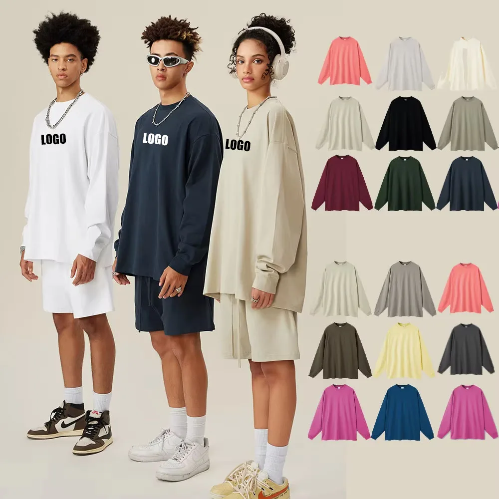 Custom LOGO Spring Autumn 305G Men's Women's European American Long Sleeve 100% Cotton Loose Casual Long Sleeve Couple T-Shirt
Custom LOGO Spring Autumn 305G Men's Women's European American Long Sleeve 100% Cotton Loose Casual Long Sleeve Couple T-Shirt