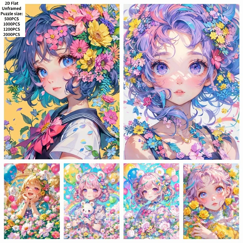 500/1000pcs Adult Jigsaw Puzzles Cartoon Girl Flower Suitable for Adults & Families - Challenging Large Pieces, Portable
500/1000pcs Adult Jigsaw Puzzles Cartoon Girl Flower Suitable for Adults & Families - Challenging Large Pieces, Portable