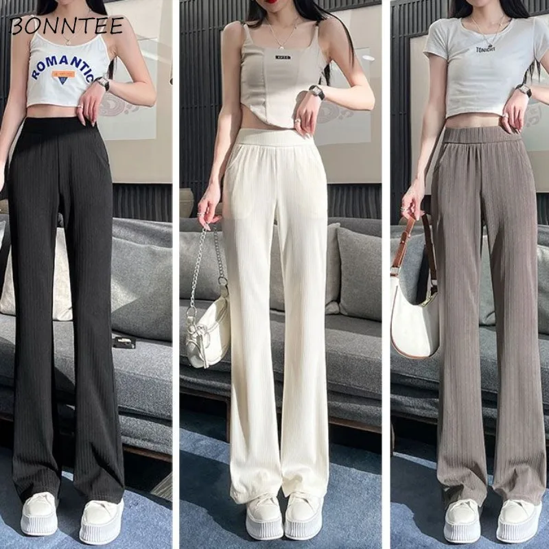 Solid Pants for Women Casual Simple Breathable New Fashion Korean Style Summer Students College All-match Chic Elastic Waist
Solid Pants for Women Casual Simple Breathable New Fashion Korean Style Summer Students College All-match Chic Elastic Waist