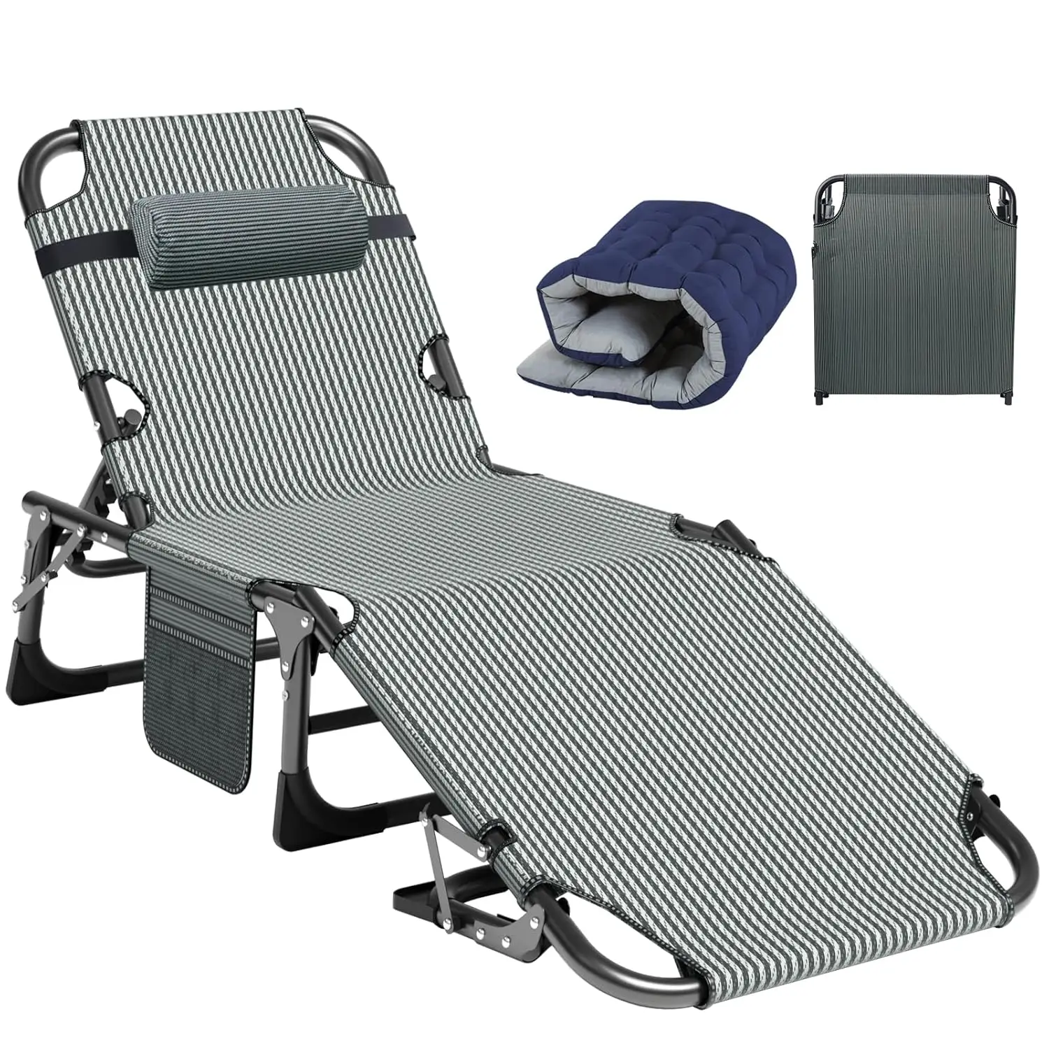 Heavy Duty Tanning Chair, 5-Gear Outdoor Folding Chaise Lounge Chair with Cushion,Portable Beach Lounge Chair for, Customized
Heavy Duty Tanning Chair, 5-Gear Outdoor Folding Chaise Lounge Chair with Cushion,Portable Beach Lounge Chair for, Customized