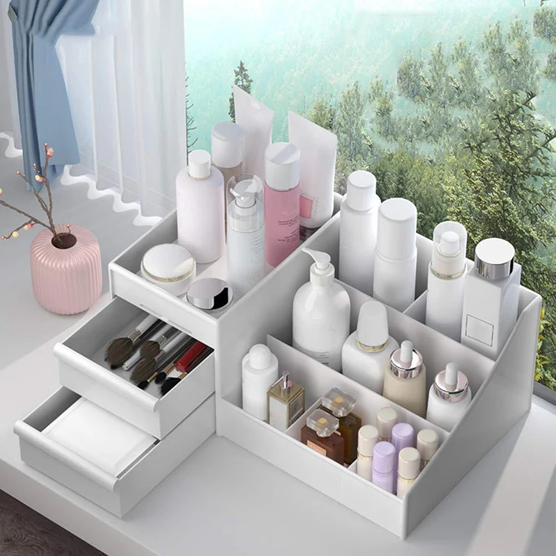 New Drawer Makeup Storage Box Dormitory Finishing Plastic Shelf Cosmetics Skin Care Dressing Table Desktop Makeup Storage Box
New Drawer Makeup Storage Box Dormitory Finishing Plastic Shelf Cosmetics Skin Care Dressing Table Desktop Makeup Storage Box