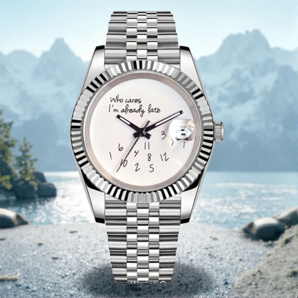 "Who Cares I'm Already Late" White Black MIYOTA8215 PT5000 Sapphire Glass 10ATM Waterproof NH35A Automatic Men's Watch 36mm 39mm
"Who Cares I'm Already Late" White Black MIYOTA8215 PT5000 Sapphire Glass 10ATM Waterproof NH35A Automatic Men's Watch 36mm 39mm