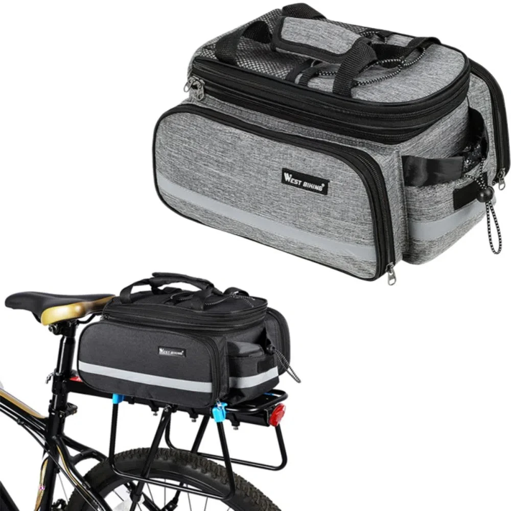 New 15-20L Bike Rear Rack Bag Large Capacity With Reflective Strips Luggage Storage Bags Portable Scalable Trunk Bags Bicycle
New 15-20L Bike Rear Rack Bag Large Capacity With Reflective Strips Luggage Storage Bags Portable Scalable Trunk Bags Bicycle