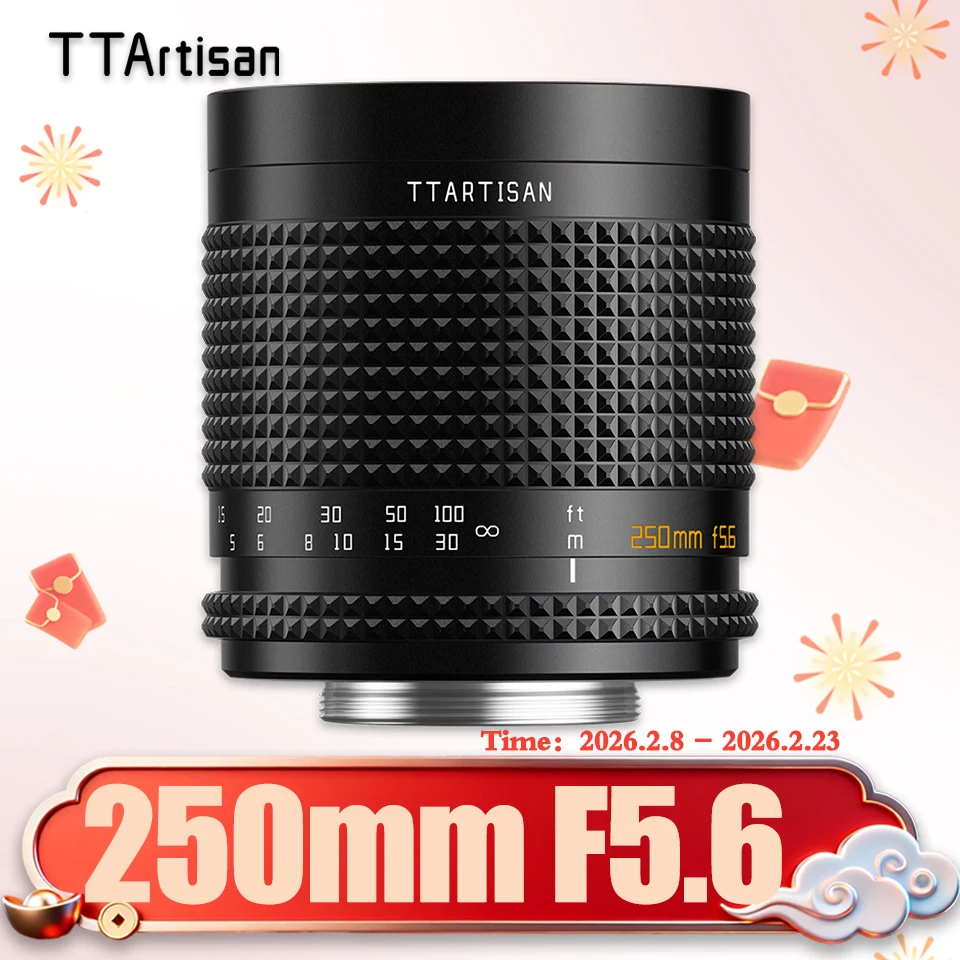 TTArtisan 250mm F5.6 Reflex Full Frame Manual Focus Lens for Mirrorless Camera Photography with M42 Mount with Doughnut Bokeh
TTArtisan 250mm F5.6 Reflex Full Frame Manual Focus Lens for Mirrorless Camera Photography with M42 Mount with Doughnut Bokeh