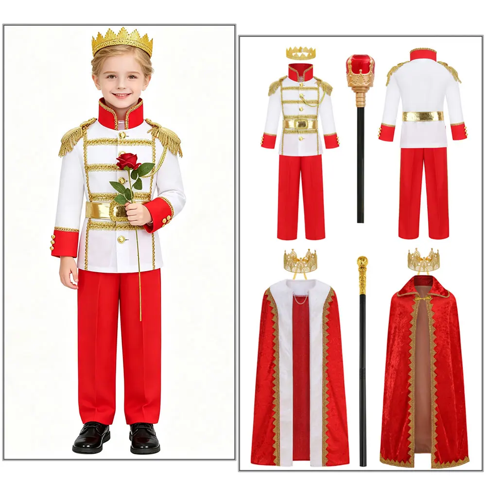 Carnival Cosplay Prince Chaming Dress Up Party Outfits Christmas Kids Prince King Costumes with Cape Crown for Baby Boys
Carnival Cosplay Prince Chaming Dress Up Party Outfits Christmas Kids Prince King Costumes with Cape Crown for Baby Boys