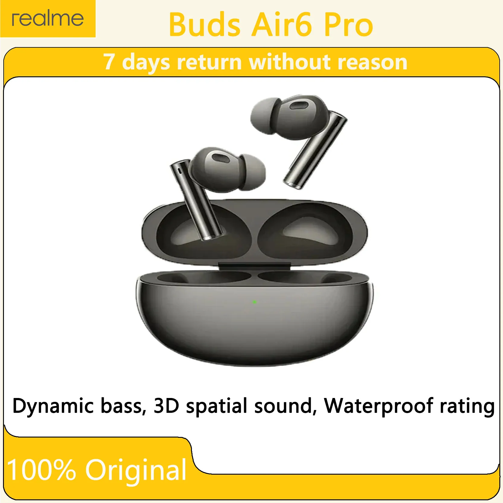 Realme Buds Air6 Pro Earphone Wireless Bluetooth 5.3 Earbuds Hi-Res LDAC HD Transmission Active Noise Reduction Headphones IP55
Realme Buds Air6 Pro Earphone Wireless Bluetooth 5.3 Earbuds Hi-Res LDAC HD Transmission Active Noise Reduction Headphones IP55