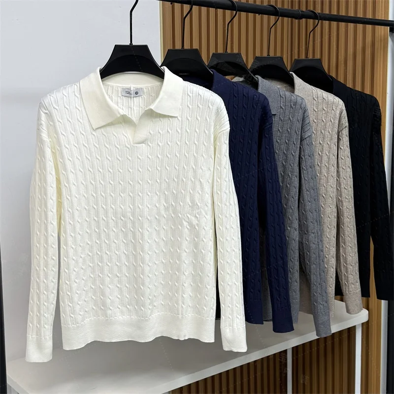 Новый мужской вязаный свитер Busin Basic Sle Winter с отложным воротником, повседневный базовый слой, свободный крой, длинный рукав
Новый мужской вязаный свитер Busin Basic Sle Winter с отложным воротником, повседневный базовый слой, свободный крой, длинный рукав