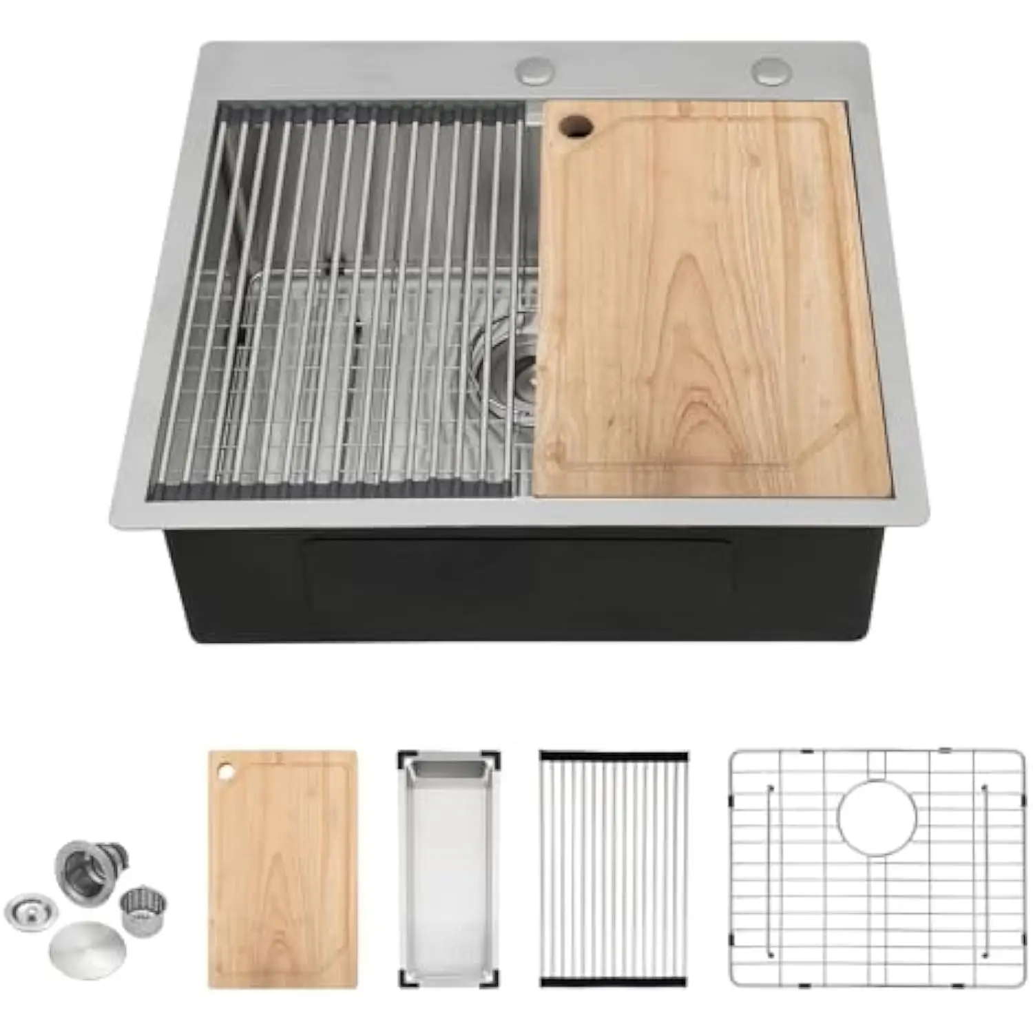 25 Inch Drop in Kitchen Sink 25x22x9 Stainless Steel Topmount Sink Workstation Single Bowl 16 Gauge Handmade Large Deep Kitchen
25 Inch Drop in Kitchen Sink 25x22x9 Stainless Steel Topmount Sink Workstation Single Bowl 16 Gauge Handmade Large Deep Kitchen