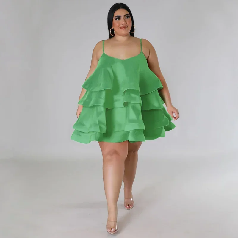 KEXU Sexy Spaghetti Strap Cascading Ruffles Party Dresses Women Plus Size Mini Club Birthday Dress Vacation A-line Summer Dress
KEXU Sexy Spaghetti Strap Cascading Ruffles Party Dresses Women Plus Size Mini Club Birthday Dress Vacation A-line Summer Dress
