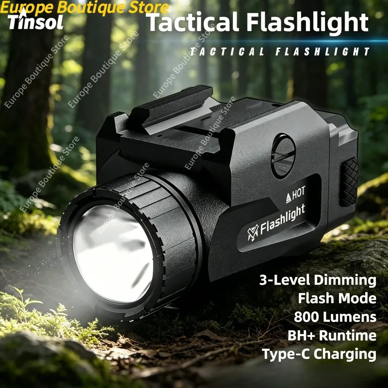 Outdoor Shooting Tactical Light TINSOL 800LM 4 Mode USB Rechargeable Quick Release For Handgun Picatinny Rail Mount
Outdoor Shooting Tactical Light TINSOL 800LM 4 Mode USB Rechargeable Quick Release For Handgun Picatinny Rail Mount