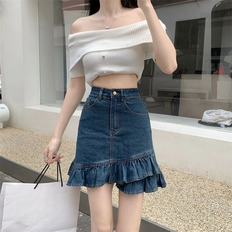 Women's 2026 Summer Lightweight Denim Skirt High Waist Slimming Bodycon A Line Mini Skirt Anti Exposure Design Sense
Women's 2026 Summer Lightweight Denim Skirt High Waist Slimming Bodycon A Line Mini Skirt Anti Exposure Design Sense