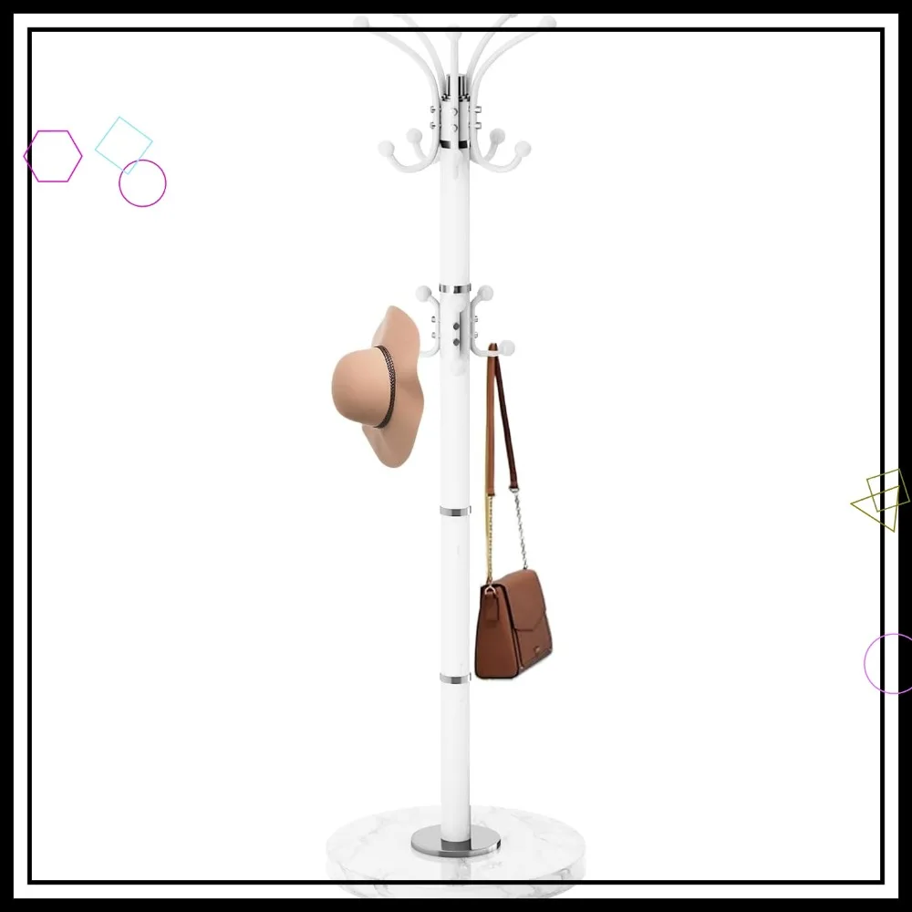 Modern Rotary Coat Rack with Marble Base, 16 Hooks for Entryway, White Freestanding Stand
Modern Rotary Coat Rack with Marble Base, 16 Hooks for Entryway, White Freestanding Stand
