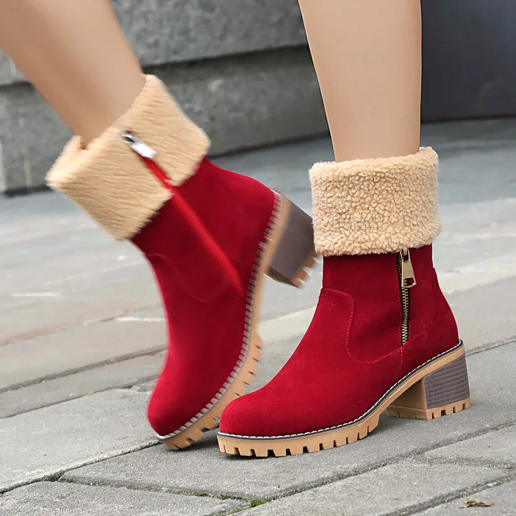 Cotton Shoes Suede Side Zipper Chunky Heels Women's Ankle Boots Women's Plush Snow Boots
Cotton Shoes Suede Side Zipper Chunky Heels Women's Ankle Boots Women's Plush Snow Boots