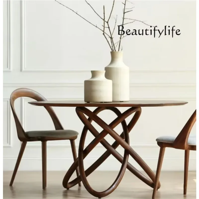 c Italian minimalist round dining table North American black walnut log casual small round table solid wood dining table
c Italian minimalist round dining table North American black walnut log casual small round table solid wood dining table
