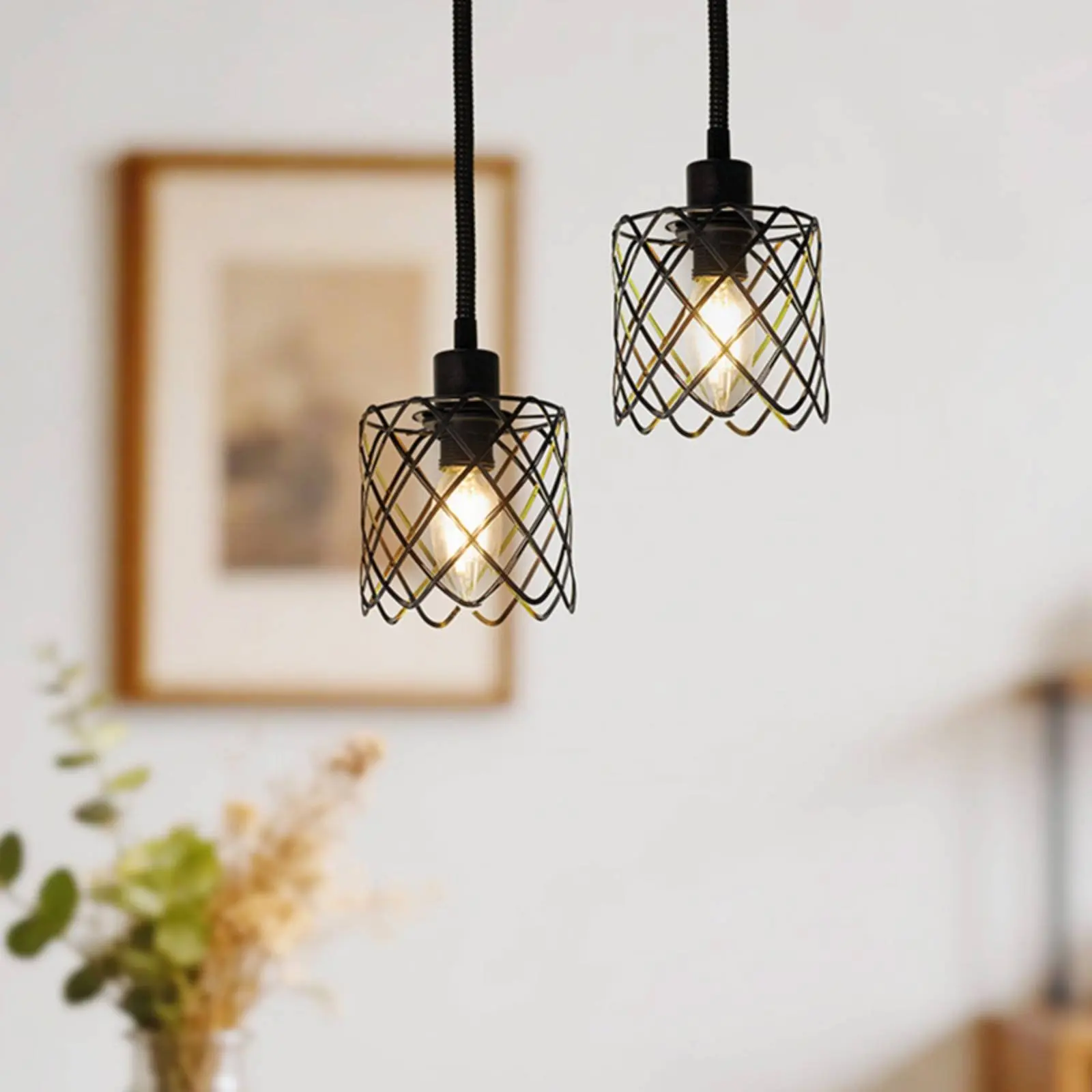 Black Wire Lamp Shade Easy to Install Metal Frame Lampshade Industrial Lamp Guard Open Bottom Lighting Accessory
Black Wire Lamp Shade Easy to Install Metal Frame Lampshade Industrial Lamp Guard Open Bottom Lighting Accessory